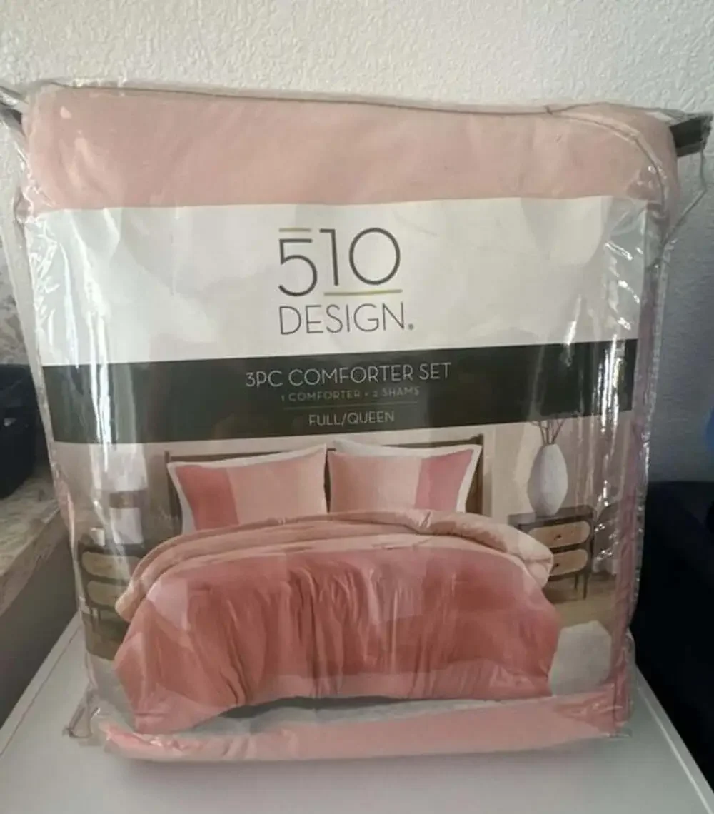 510 Design 3PC Comforter Set Full/Queen Pink